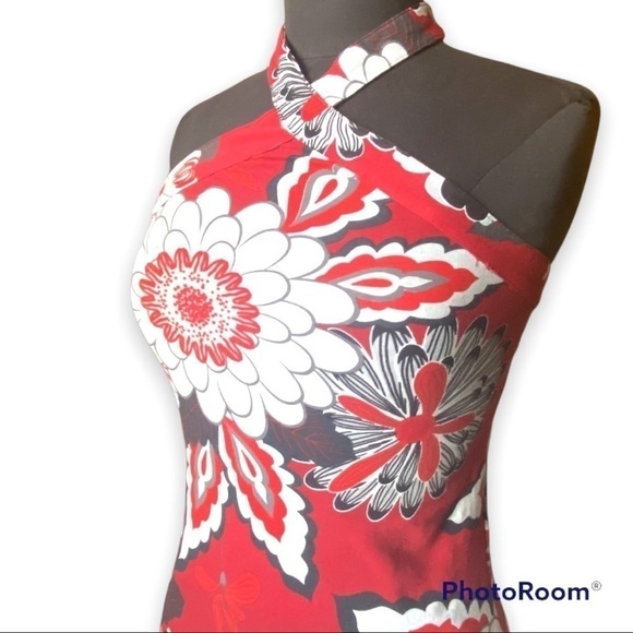 Esprit Skirt Set. Red Black Asian Themed Floral Print. Y2K Vibe - Picture 2 of 7